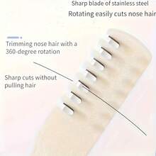 360-Degree Rotating Double-Headed Nose Hair Trimmer, Stainless Steel Safety Trimming Brush, Nose Hair Cleaning Tool - 1 - View 6