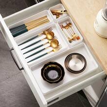 1/4/6/8/9/11pcs Desktop Cosmetic Storage Box Set, Combination Transparent Plastic Drawer Organizer Set, Transparent Vanity Storage Box, Exquisite Storage Box, Desktop Drawer Divider Organizer And Storage Bin, Suitable For Kitchen, Bedroom, Bathroom, Office Cosmetics, Jewelry, Small Tools, Party Desktop Drawer Decoration - White - View 9