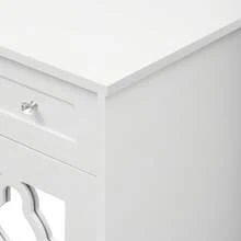 Sideboard With 4 Mirror Doors And Drawers - MDF White Cabinet - White - View 7