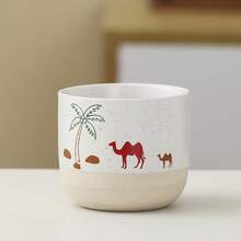 1 pezzo Tazza da caffè espresso in ceramica vintage con paesaggio desertico e cammello, tazza per latte art con design bicolore, stile INS, tazza da tè pomeridiana per la casa, regalo per le vacanze per famiglia, amici e colleghi - 1 pz - Visualizzare 3