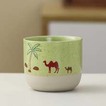 1 pezzo Tazza da caffè espresso in ceramica vintage con paesaggio desertico e cammello, tazza per latte art con design bicolore, stile INS, tazza da tè pomeridiana per la casa, regalo per le vacanze per famiglia, amici e colleghi - 1 pz - Visualizzare 9