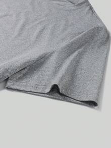 Camvyn Men's Summer Casual Fashion Henley Neck Slim Fit Short Sleeve T-Shirt - Grey - View 4