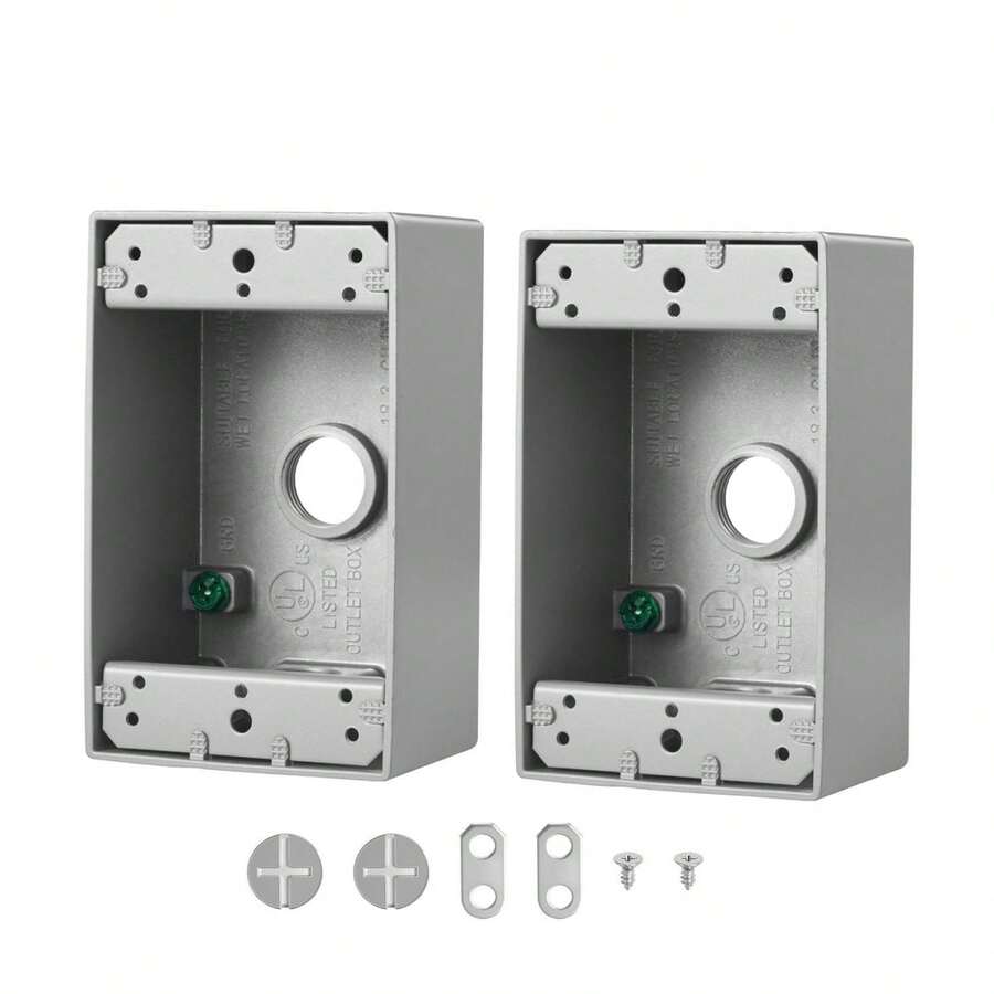 Outdoor Electrical Box 4-Pack, 4.5x2.8x2in, Junction Box For Outlet, 1/2-3/4" Conduit, 18.3 Cu.In, Gray Metal Protector - Multicolor11 - View 1