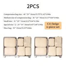 6pcs Travel Compression Storage Bags, Foldable Clothes And Laundry Organizer Bags - Multicolor - View 39