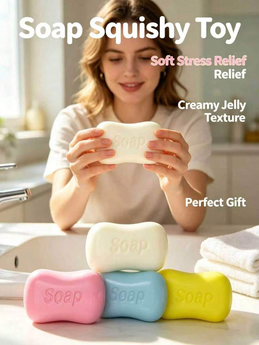 Juguete antiestrés de jabón Hachimi aleatorio, squishy de rebote lento, suave, elástico y amigable con la piel, para apretar, decoración sensorial, adorno portátil de palma para escritorio, oficina, dormitorio y viajes, juguete de descompresión y calma de ansiedad para adultos - Multicolor - Ver 1