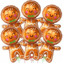 Small Gingerbread Man Balloon Christmas Balloon Gingerbread Man Decoration Balloon New Year Party Decor - Multicolor - View 6