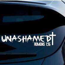1pc UNASHAMED Romans 1:16 Cross Letter Car Sticker, Multi-Color Options, PVC Waterproof Self-Adhesive Vinyl Decal, Religious Faith Decoration Sticker, Suitable For Car, SUV, MPV, Truck Windows, Bumpers, Exterior And Interior - Multicolor - View 11