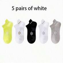 1/5/10 Pasang Kaos Kaki Pendek Olahraga Unisex Musim Semi/Panas, Kaos Kaki Lari Kebugaran Harian, Kaos Kaki Jaring Bernapas dan Menyerap Guncangan - MultiWarna - View 15