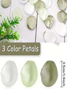 50/100pcs Green Artificial Silk Rose Petals, Suitable For Wedding, Bridal Shower, Party, Aisle Decoration, Confetti, Proposal, Romantic Night, Mother's Day Gift Decoration - A - View 3