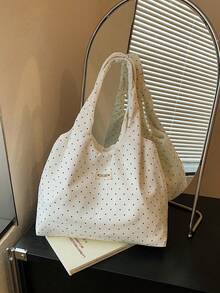 Dedoo 極簡風 PU 皮革大號托特包 肩背手提包 便攜手柄購物包 女款 適合大學、辦公室、工作、商務 - 白色 - 查看 5