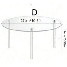 Support de gâteau rond décoratif pour table de desserts, présentoir en acrylique, support d'affichage transparent avec ornement en cristal pour anniversaire et mariage - Blanc - Voir 9