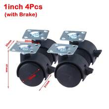 4Pcs 1/1.5inch Swivel Casters With Brake Universal Wheels Multi Purpose For Furniture Office Chair Suitcase Trolley - Multicolor - View 13