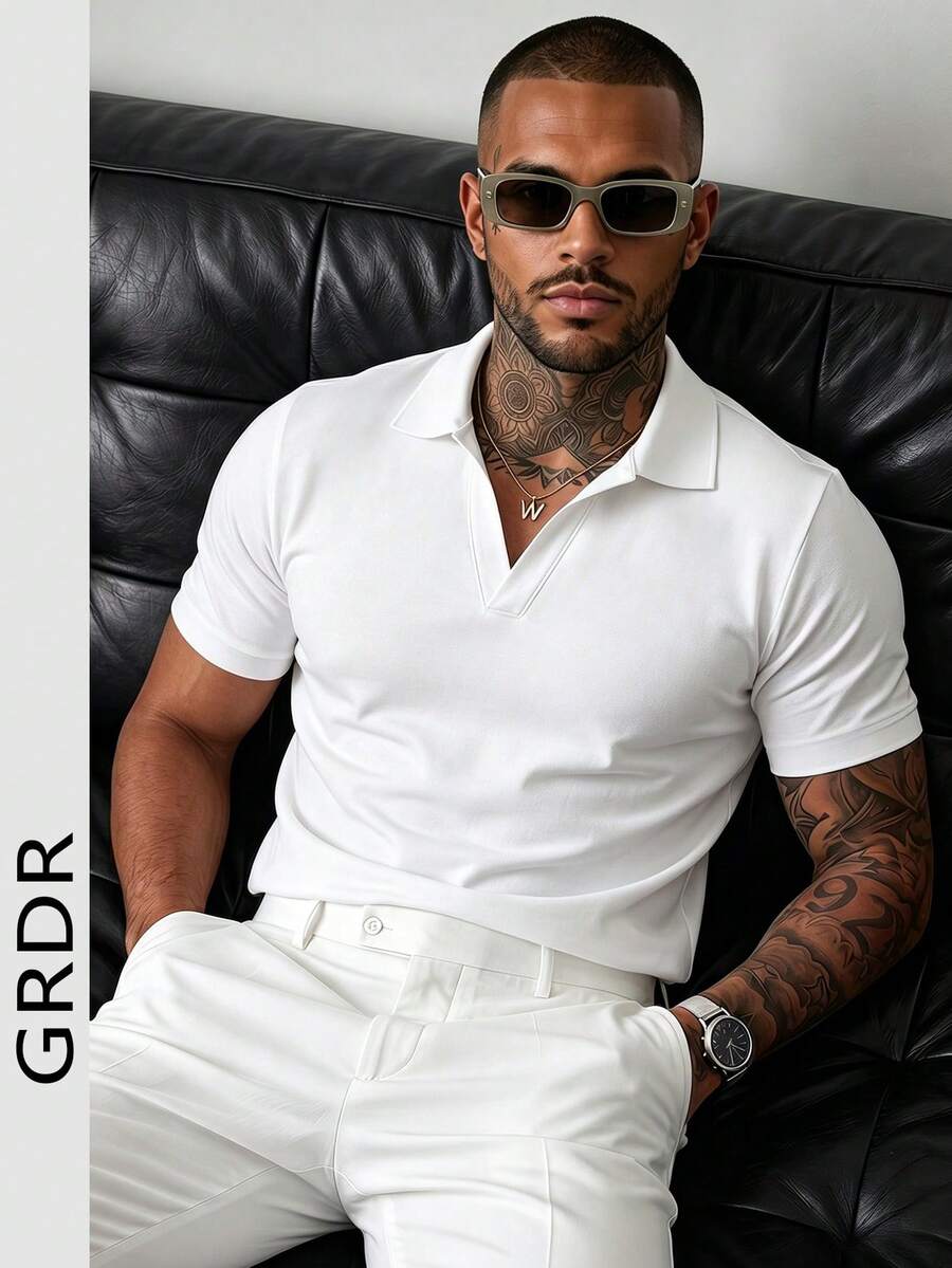GRDR Men's Summer Polo Short Sleeve T-Shirt, Suitable For Business, Work, Meetings And Negotiations