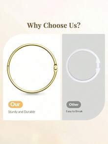 1/10pcs Bathroom Shower Curtain Rings, Rust-Proof Shower Curtain Hooks, Round Decorative Shower Curtain Rings And Hooks, Metal Shower Curtain Rings, Inner Diameter 2 Inches (Approx. 5cm), (Gold, Silver, Black) - Multicolor - View 4