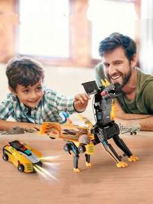 Children's Magnetic Transforming Toy Magic Car, 2-In-1 Collision Transforming Flying Dragon Toy Car, Combined 2-In-1 Boy & Girl Toy Gift, Boy Car Toy, Birthday Toy Gift - Multicolor - View 3