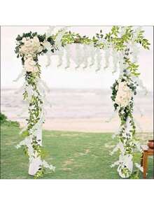 1/3/60pcs Artificial White Wisteria Vine Garland, Silk Wisteria Flower Garland For Wedding Arch, Party Garden, Home Decor, Wedding Decoration Supplies - White - View 9