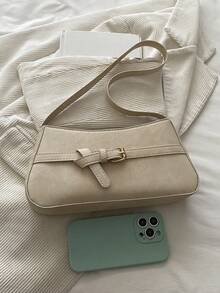 Bolso de hombro elegante para mujer, bolso de mano de gran capacidad, bolso cruzado, diseño versátil de moda para el trabajo, estilo de lujo de nicho de alta gama, impermeable, resistente al desgaste y duradero, bolso cruzado para mujer, accesorio esencial a juego - Blanco - Ver 3