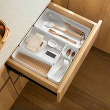 1/4/6/8/9/11pcs Desktop Cosmetic Storage Box Set, Combination Transparent Plastic Drawer Organizer Set, Transparent Vanity Storage Box, Exquisite Storage Box, Desktop Drawer Divider Organizer And Storage Bin, Suitable For Kitchen, Bedroom, Bathroom, Office Cosmetics, Jewelry, Small Tools, Party Desktop Drawer Decoration - White - View 7