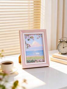 1pc Pastel Wood Grain Texture Single Frame, Multicolor Macaron Desktop Standing Photo Frame, Minimalist White Matting Photo Frame, Suitable For Landscape/Portrait Photos, Exquisite Desktop Display Frame, Cute Bedroom/Dorm/Apartment/Office Vanity Decor, Sweet Memory Photo Frame Gift, Suitable For Birthday/Housewarming - Multicolor - View 15