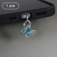 Accesorio de teléfono con colgante de lazo de mariposa, decorado con diamantes y perlas, regalo de primavera - Multicolor - Ver 28