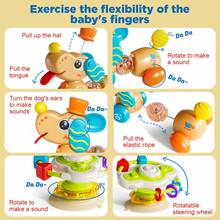 Cartoon Dog Suction Spinning Rattle Toy Fine Motor Training Multi Texture Sensory Early Learning Play Toy Hand Eye Coordination Brain Cognition Training Baby Shower Birthday Gift For Infants - Multicolor - View 8