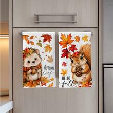 2PCS Kitchen Towels, Autumn Plaid Pumpkin And Vine Pattern, 40*60cm Rectangular Microfiber Kitchen Towels, Dish Cloths, Table Linens, Hand Towels, Kitchen Decor, Home Decor, Housewarming Gift For Neighbors, Kitchen Napkins And Dish Cloths, Home Decor, Gifts, Perfect For Kitchen And Bathroom Use - Orange - View 7