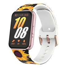 Bedrucktes Silikon Sportarmband für Samsung Galaxy Fit 3 R390 - Bequemes hautfreundliches Roségold Flachverschluss Ersatzarmband - Galaxy Fit3 - Übersicht 22
