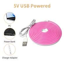 LED 霓虹燈 5V USB LED 燈條，附觸控控制器，可彎曲霓虹燈繩，適用室內外裝飾，臥室、廚房、派對、電視背光 - 霓虹燈 - 查看 8