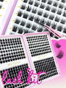 384pcs Individual False Eyelashes For DIY Lash Extension, D-Curl Fluffy Lashes, Easy Lash Extension At Home - Black - View 7