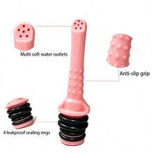 Pink Portable Travel Perineal Wash Replacement Head, Anti-Slip Leak-Proof Multi-Hole Spray Nozzle, Includes 4 Silicone Rings, Gentle Daily Cleaning Accessory, Suitable For Postpartum Women, Newborns, Travel Camping And Daily Personal Care - Pink Facial Cleansing Brush - View 4