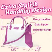 Little Girls Princess Pretend Play Purse Handbag Set, Fashion Role Play Toy Kit With Pretend Makeup, Wallet, Cell Phone, Keys, Fake Credit Cards, Cute Birthday Holiday Gift For Kids - Multicolor - View 2
