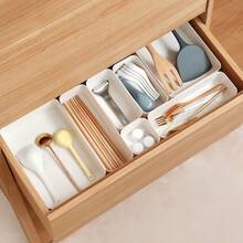 1/4/6/8/9/11pcs Desktop Makeup Storage Box, Combination Transparent Plastic Drawer Organizer Set, Transparent Vanity Storage Box, Exquisite Storage Box, Desktop Drawer Divider Organizer And Storage Bin, Suitable For Kitchen, Bedroom, Bathroom, Office Cosmetics, Jewelry, Small Tools, Party Desktop Drawer Decoration - White - View 5