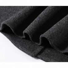 Atmospheric Double-Sided Wool Coat Solid Color Button-Up Jacket College Office Daily Autumn/Winter Vacation Casual Elegant - Dark Grey - View 4