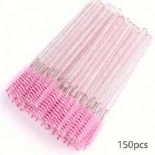 150/50 piezas Cepillos desechables para pestañas, cerdas de nailon tamaño S, aplicador de extensión de cejas sin aroma, mango de plástico ABS, adecuado para piel normal, juego de cepillos rosa y negro, cepillo para cejas y sombras de ojos, decoración de bodas, accesorios de baño - A - Ver 14