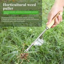 1pc Stainless Steel Weeding Fork With Wooden Handle, Garden Hand Tool, Lawn Weeder, Outdoor Yard Root Remover - One Size Fits All - View 1