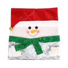 Cross-Border New Product Christmas Chair Covers, Stool Covers, Chair Covers, Dining Table Decoration Chair Covers, Home Decor Accessories - Sequined Chair Cover Snowman - View 5