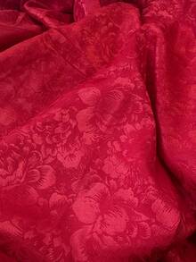 Vintage Rose Floral Jacquard Fabric, Deep Red Embossed Floral Pattern Textile, Wrinkle-Resistant Luxury Fabric, Suitable For Dresses, Skirts, Cushions, Curtains, Table Runners, DIY Sewing, Wedding Decoration Fabric - 1 - View 4