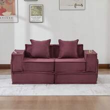 Modern Sofa Bed Frame Beige 2 Seat - 勃根地雙座 - 查看 10