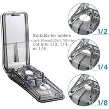 Portable 2-In-1 Pill Cutter & Storage Box, Travel Use, With Stainless Steel Blade, Easily Cut Vitamins And Supplements Into Half Or Quarter, Includes Mini Storage Compartment - one-size - View 2