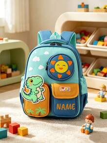 1pc Personalized Back To School Fashionable Cute Cartoon Rocket, Candy, Flower Theme Backpack With Mini Coin Purse, Zipper Closure Nylon Material, Adjustable Shoulder Strap, Hand-Carry, Suitable For School, Shopping, Daily Outings, Outdoor Trips. Birthday Gift, Backpack - Multicolor - View 16
