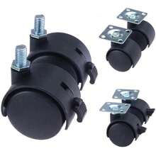 4Pcs 1/1.5inch Swivel Casters With Brake Universal Wheels Multi Purpose For Furniture Office Chair Suitcase Trolley - Multicolor - View 4