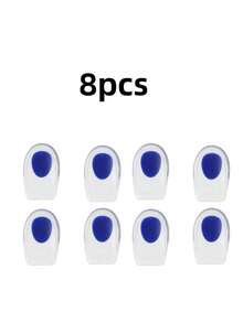 8/6/4/2pcs Soft Silicone Heel Pads, Neutral Style, Transparent, - Blue and White - View 15