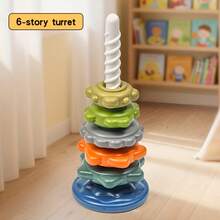 1 Set Multi-Shape Rotating Tower Toy, Rotating Stacking And Matching Game, Enhances Color Recognition, Cognitive Development Toy, Children's Holiday Toy - Multicolor - View 14