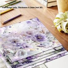 24 Lembar Kertas Scrapbooking Motif Bunga Lavender Ungu Ukuran 6*6 Inci, Kertas Dekoratif Origami Premium untuk Kerajinan DIY - Square - View 4