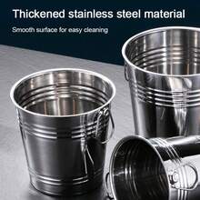1 Piece Household & Commercial Stainless Steel Ice Bucket, Not Easy To Deform, Double Handles For Easy Carrying, Smooth And Easy To Clean, Suitable For Storing Ice And Chilling Red Wine And Champagne In Bars And Family Gatherings - View 8