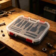 Portable Plastic Drill Bit Storage Box, Foam Lined Diamond Hole Saw Storage Box, Lockable Ceramic Tile Marble Glass Diamond Drill Bit Handheld Tool Box, Heavy Duty Waterproof Hardware Tool Storage Container, Dry/Wet Diamond Drill Bit Set - Storage Box 1PCS - View 4