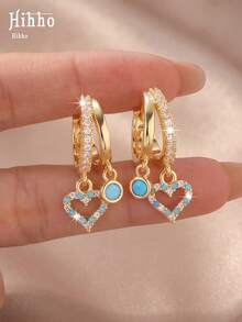Hihho 1 Pair Gentle Fresh Style Hollow Heart Ear Cuffs Earrings, Women's Jewelry Suitable For Daily Commute And Travel Wear - Heart-shaped - View 4