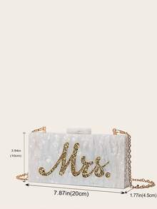 Mini Acrylic Striped Patchwork Bag - White - View 7