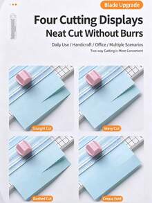 1pc 4-In-1 Paper Trimmer, Paper Cutting Tool, Photo/Paper Cutting Tool, Multi-Function Paper Cutter, Wave Line Cutting, Suitable For Crafts, Back To School Supplies And School Supplies. - As Shown In the Figure - View 2