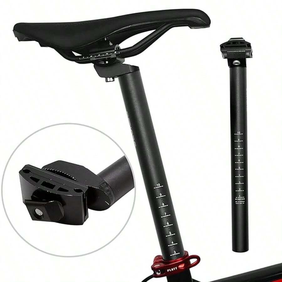 1pc Bicycle Seat Post, Aluminum Alloy Adjustable Clamp Seat Post, Suitable For Mountain Bike, Road Bike, Fixed Gear Bicycle, Bicycle Saddle Post